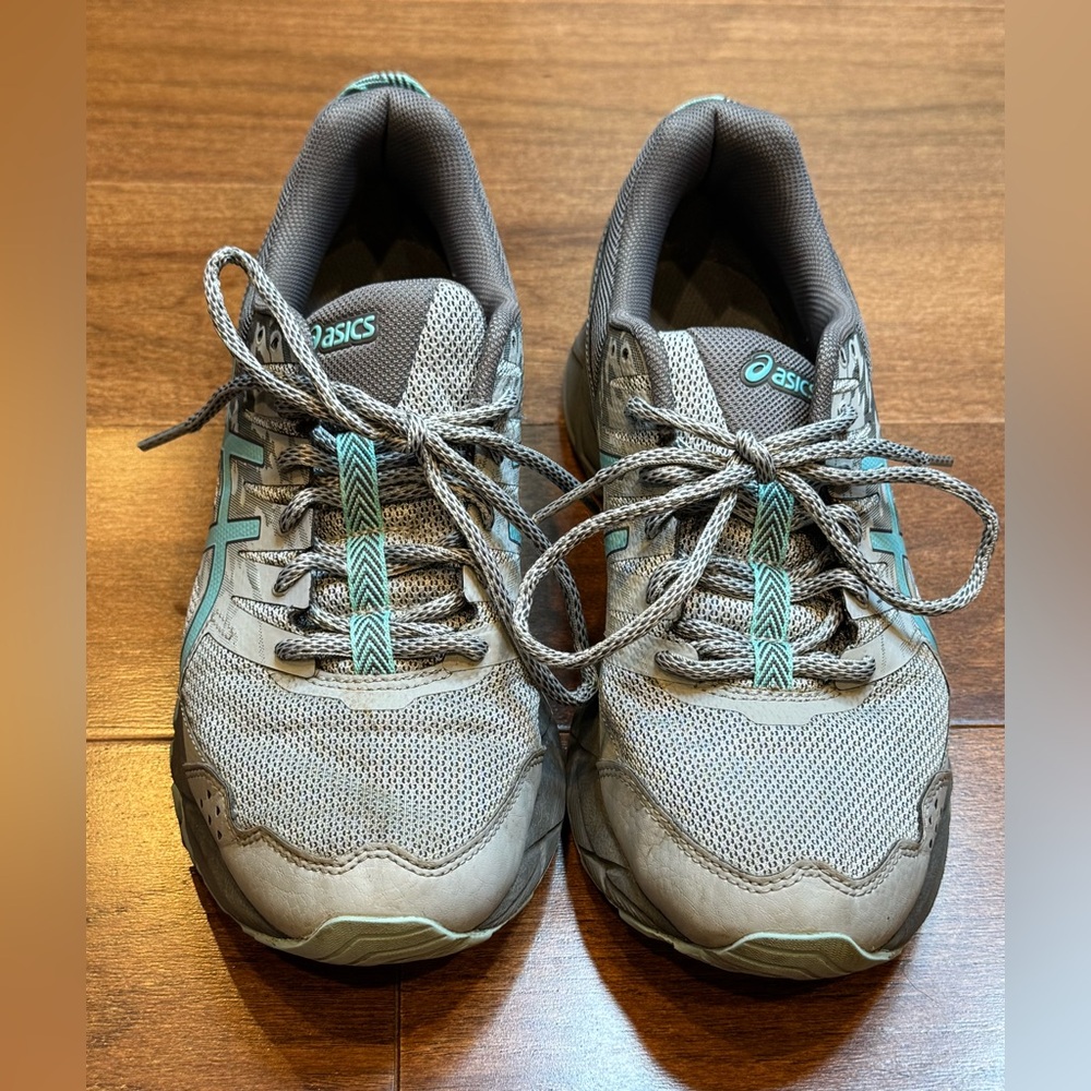 ASICS Women's Gel-Sonoma 3 Gray and Turquoise Running Shoes - Picture 2 of 10